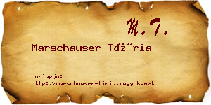 Marschauser Tíria névjegykártya